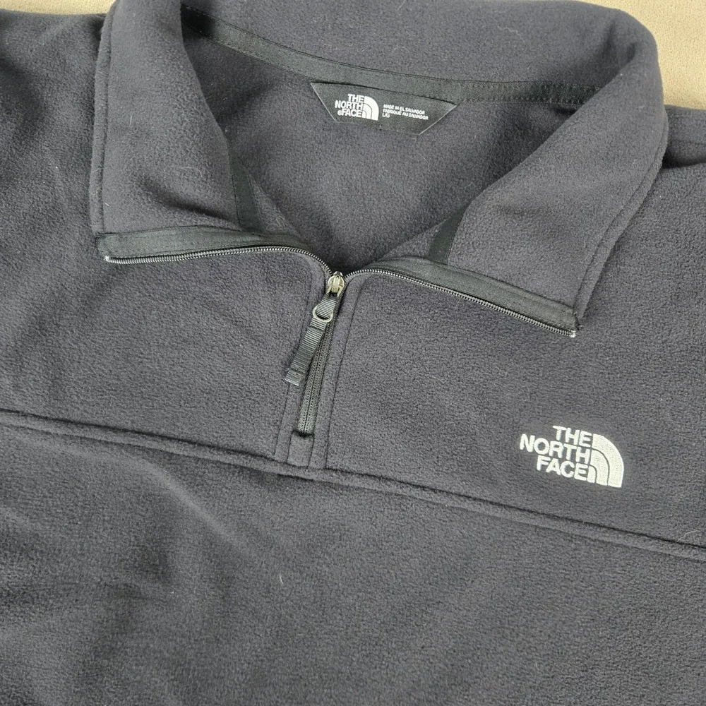 The North Face Mens Black Fleece 1/4 Zip Pullover Chateau Ste Michelle Large